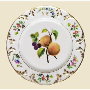 Hand Painted Paris Porcelain Plate 19th Century