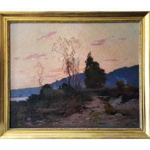 Oil Painting Landscape Of Bugey By Boulanger René-louis 19 Th C