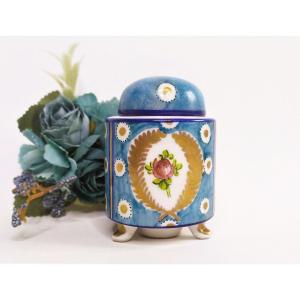   Inkpot Hand Painted Porcelain Box 19th Century Samson Paris 19th C
