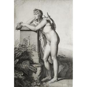 Orpheus Mythological Engraving Pierre-narcisse Guérin Empire Period Etching 19th C Old Print