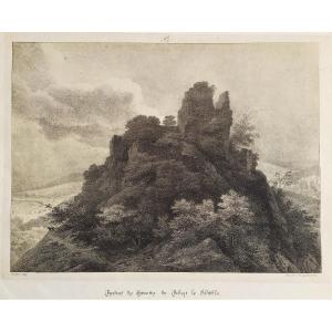 Lithograph By Engelmann Ruins Of The Castle 19th Century Old Print