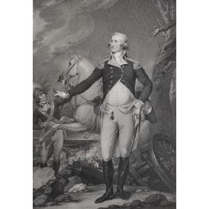 George Washington Antique Engraving 18th Century Etching By De Poggi Old Print