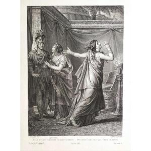 Etching Antique Neoclassical Engraving Ariadne And Alexander After Gérard 19th C Old Print