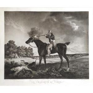 Engraving Hunting Arabian Horse The Hunter After Vernet By Debucourt 19th C Etching Old Print