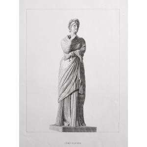 Etching Ceres Mythological Engraving Greek Goddess 19th C Old Print