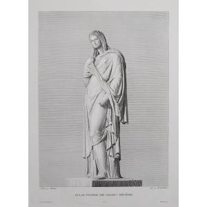 Etching Julie Woman Of The Empire Mythological Engraving Greek Goddess 19th C Old Print
