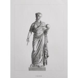 Etching Urania Mythological Engraving Greek Goddess 19th C Old Print