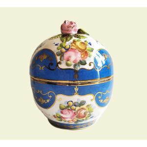 Hand Painted Porcelain Box Large 19th Century 