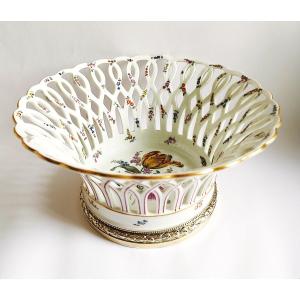 Dresden Porcelain Germany Openwork Cup 19th Century