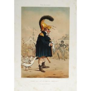  Military Types France By Draner Lithography 19th C Old Print