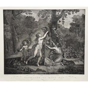 Etching Mythological Engraving God Pan 19th Erotica Curiosa Old Print 