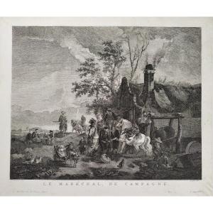 Engraving 8th Century Horse Engraving Old Print