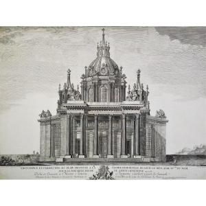 Etching Pantheon Project Architecture Engraving 18th Century 