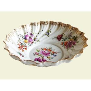 Hand Painted Porcelain Scalloped Bowl From Germany