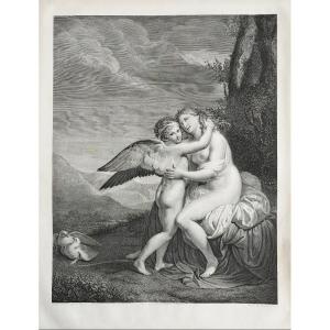 Etching Venus And Cupid Old Engraving By Michele Bisi After Appiani 19th C Old Print