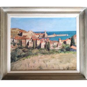 Collioure The Village And The Port Oil Painting Dated 1926