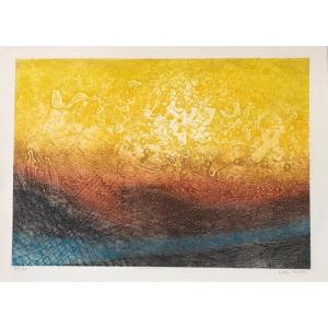 Large Etching 20th C Engraving Abstraction