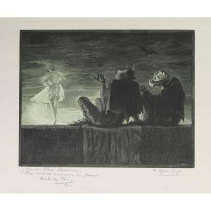 Emile Louis De Ruaz Woodcut After Goya 1920