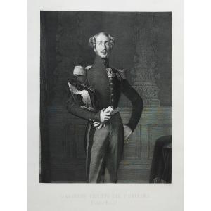 Ferdinand Philippe Duke Of Orléans 19th C. Engraving Calamatta Historical Portrait Royalty