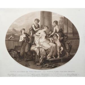 Venus And The Graces Mythological Engraving By Francesco Bartolozzi After A. Kauffman