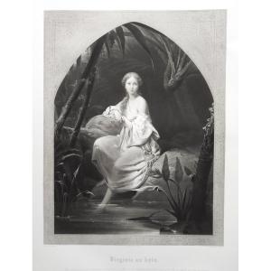 Etching Virginia At Her Bath, 19th-century Engraving By J.a. Allais After Schopin