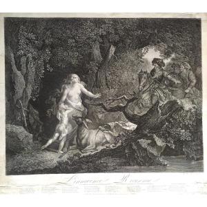 Geneviève Of Brabant Antique Etching Historical Engraving 19th C Old Print