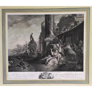 Engraving The Party d'Après Weenix 18th C Etching Old Print