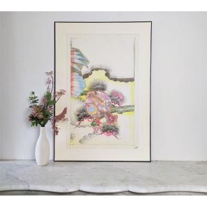 Japan Drawing Watercolour And Ink Pattern For Kimono Japanese Art