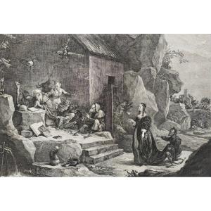 Engraving The Temptation Of Saint-antoine Engraved By Jacques Philippe Le Bas