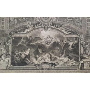 Mythological Etching 18th Century Engraving By Beauvais After Coypel