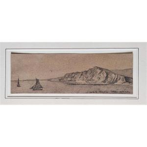 Cliffs Of Dover old Drawing 19th C