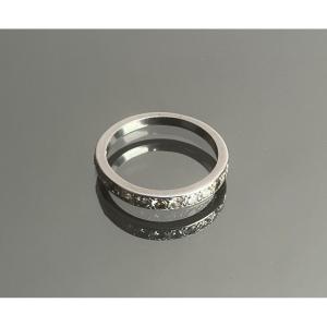Platinum Half Wedding Ring Set With Twelve Diamonds