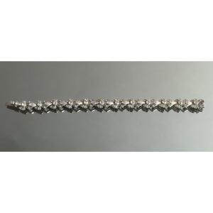 Bracelet In Silver And Rhinestones From The End Of The 19th Century