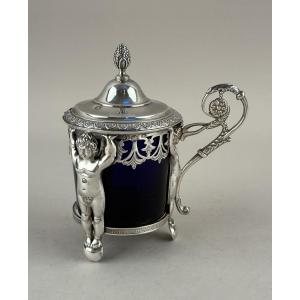 Paris 1809. Empire Period Solid Silver Mustard Pot