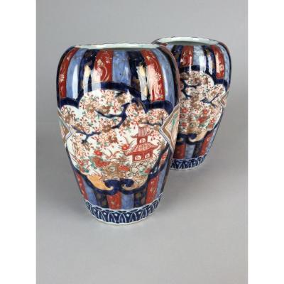 Pair Of Porcelain Vases From Japan From Nineteenth Century