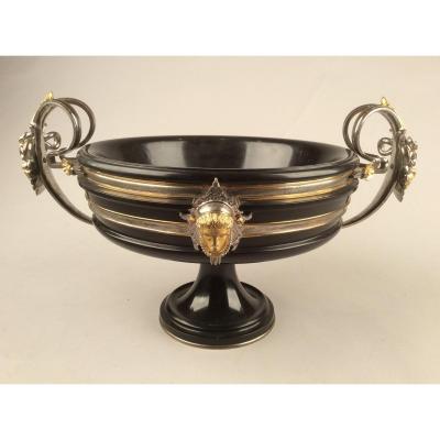 Barbedienne. Coupe En Marbre Et Bronze XIXème Siècle