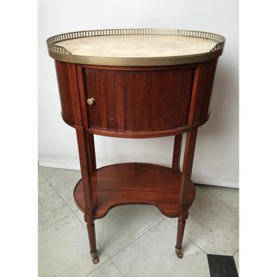 Table Bedside Oval Mahogany Louis XVI