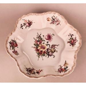 Large Dish Decorated With Flowers XIXth Century