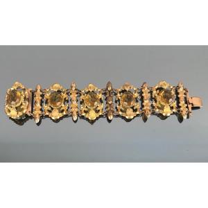 Bracelet In Pomponne And Yellow Stones From The Restoration Period
