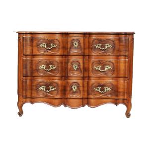 Crossbow Commode In Walnut, XVIIIth