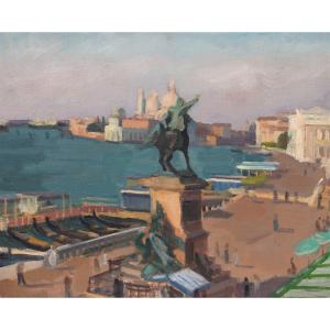 Carlo Vitale (1902-1996) Venice, The Quai Des Esclavons (1963)