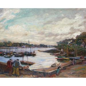 Arthur Midy, (1877-1944) Landscape By Bénodet