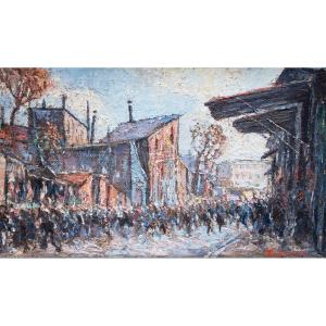 Fernand Laval (1886-1966) The Exit Of The Factories (circa 1925) 
