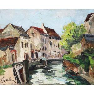 Fernand Herbo (1905-1995) Crécy-en-brie (circa 1960) 