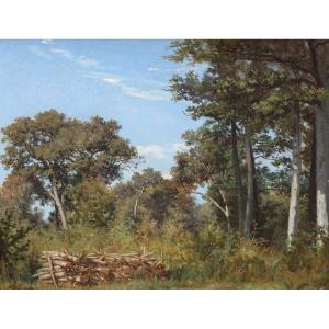 French School XIX Forest Of Fontainebleau 1848.