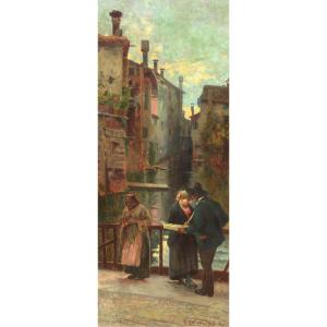 Giovanni Gaetano Galeazzi (1870-1938) Ponti Di Verona After Angelo Dall'oca Bianca 
