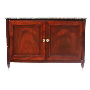 Low Sideboard In Solid Mahogany Stamped Chavignau