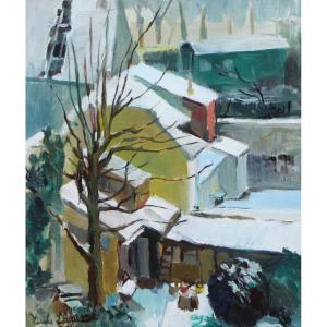 émile Lafamé (émile Bogaert, Known As) (1934-2017) Snowscape Through The Window  