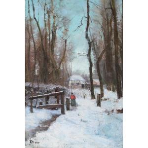 French Or Eastern European School, Late 19th/early 20th Century, Snow Landscape  