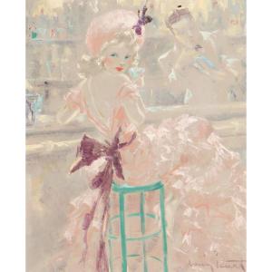 Louis Icart (1888-1950) Elégante Au Bal Tabarin